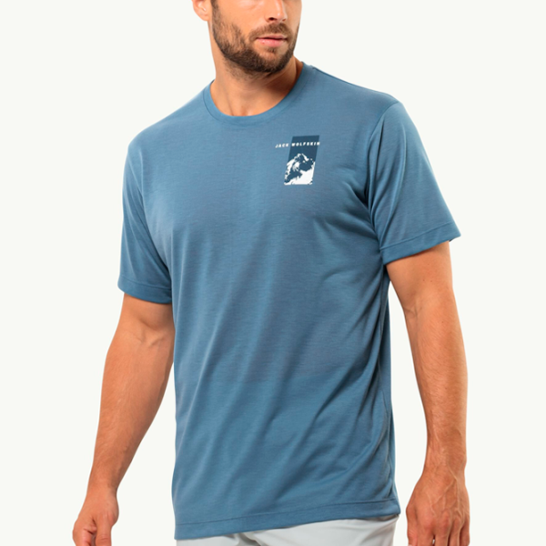 Футболка для мужчин Jack Wolfskin Vonnan S/ S Graphic T M 100% полиэстер/ Elemental Blue photo 3