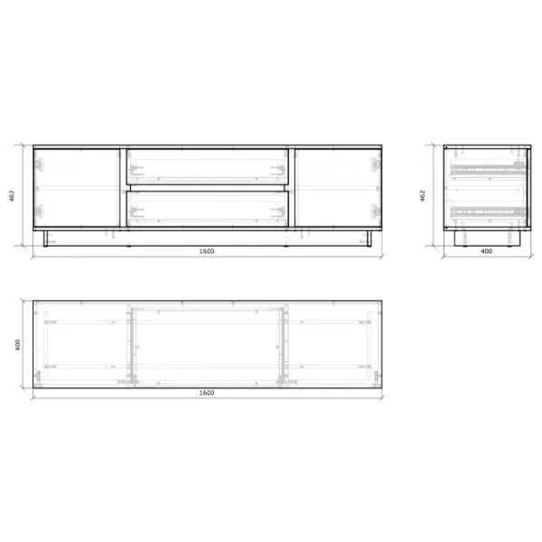 Comodă TV MG-Plus Concept 2D2S 46.2 x 160 x 40/ PAL photo 2