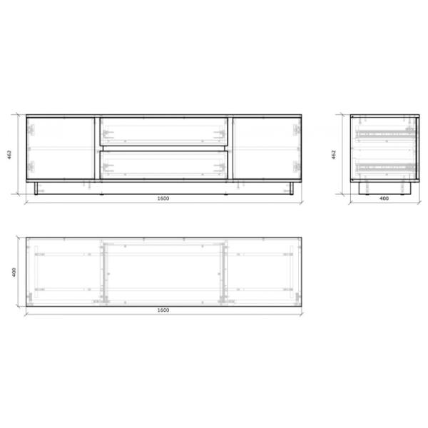 Comodă TV MG-Plus Concept 2D2S 46.2 x 160 x 40/ PAL photo 2