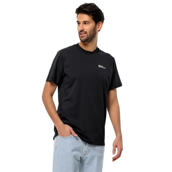 Tricou pentru bărbați Jack Wolfskin Essential T M 100% bumbac/ Black photo 2 Tricou pentru bărbați Jack Wolfskin Essential T M 100% bumbac/ Black photo 2