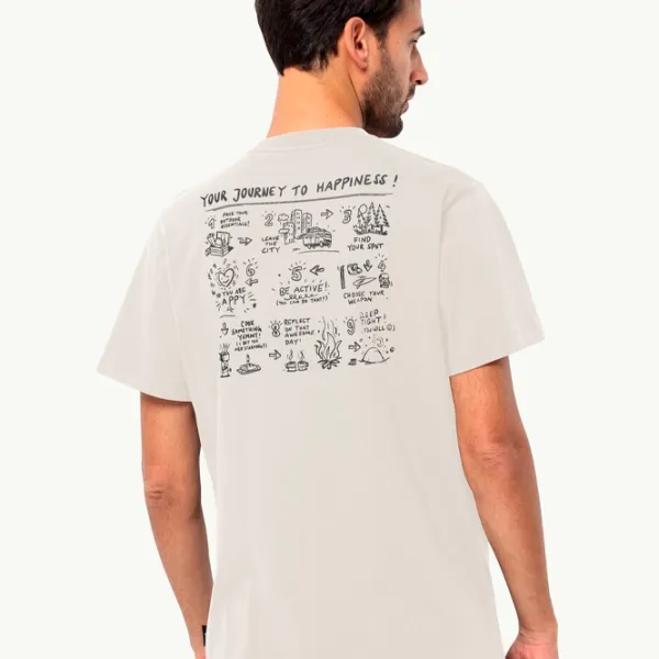 Футболка для мужчин Jack Wolfskin Journey T M 100% хлопок/ Бежевый photo 3