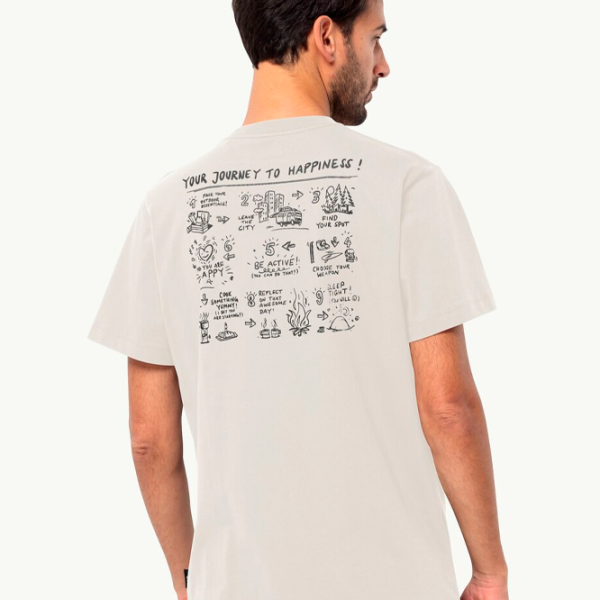 Футболка для мужчин Jack Wolfskin Journey T M 100% хлопок/ Бежевый photo 3