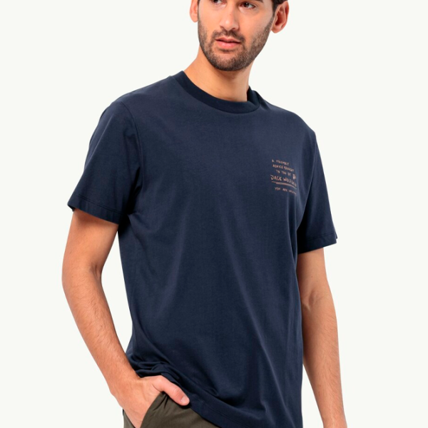 Tricou pentru bărbați Jack Wolfskin Journey T M 100% bumbac/ Navy photo 4