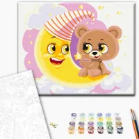 Картина по номерам BrushMe Сонный Медведь 40 x 30 cm/ Горизонтальная photo 2
