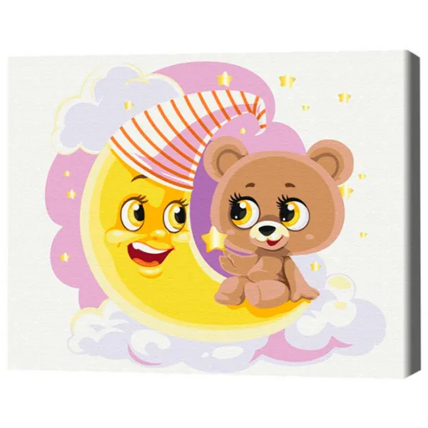 Pictură pe numere BrushMe Ursulețul Somnoros 40 x 30 cm/ Orizontală photo 3