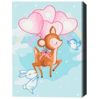Pictură pe numere BrushMe Prietenii micului cerb 40 x 30 cm/ Verticală photo 3