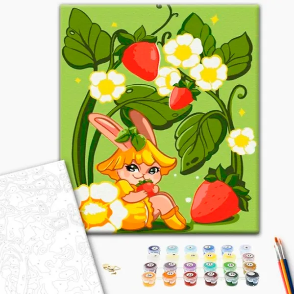 Pictură pe numere BrushMe Căpșuni de pădure 40 x 30 cm/ Verticală photo 2