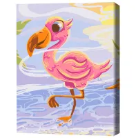 Pictură pe numere BrushMe Flamingo drăguț 40 x 30 cm/ Verticală photo 3