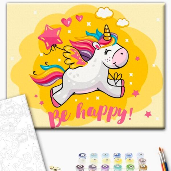 Картина по номерам BrushMe Счастливый единорог 40 x 30 cm/ Горизонтальная photo 2 Картина по номерам BrushMe Счастливый единорог 40 x 30 cm/ Горизонтальная photo 2