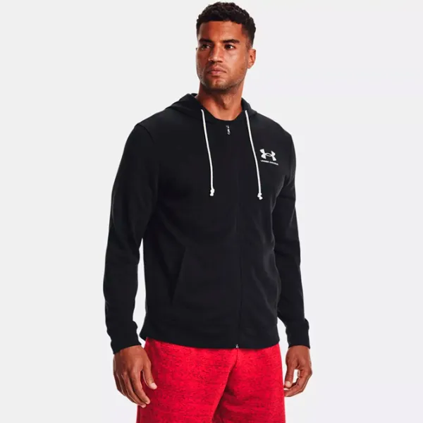 Hanorac pentru bărbați Under Armour Rival Terry Lc Full-Zip Drept/ Black photo 3 Hanorac pentru bărbați Under Armour Rival Terry Lc Full-Zip Drept/ Black photo 3