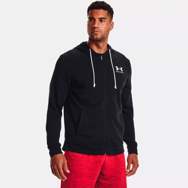 Hanorac pentru bărbați Under Armour Rival Terry Lc Full-Zip Drept/ Black photo 3 Hanorac pentru bărbați Under Armour Rival Terry Lc Full-Zip Drept/ Black photo 3