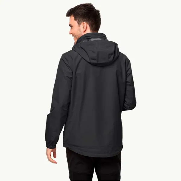 Ветровка для мужчин Jack Wolfskin Stormy Point 2L Jkt M Демисезонная/ Черный photo 3