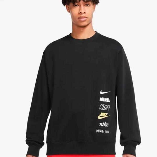 Hanorac pentru bărbați Nike CLUB + BB MLOGO CREW Drept/ Black photo 2