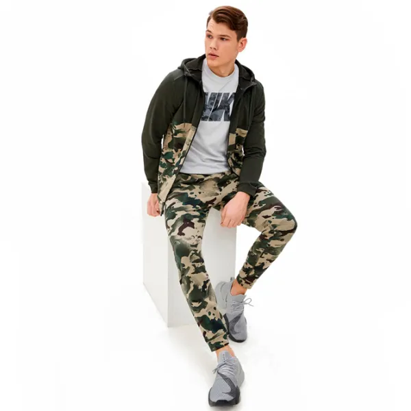 Hanorac pentru bărbați Nike Dri-Fit Full-Zip Camo Drept/ Green photo 3