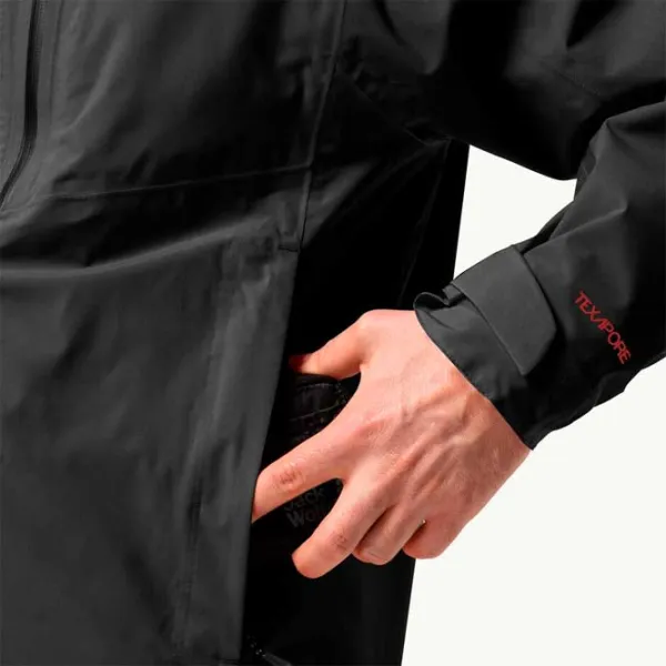 Ветровка для мужчин Jack Wolfskin Eagle Peak 2L Jkt M Демисезонная/ Черный photo 5