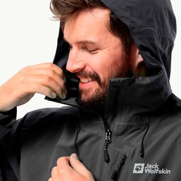 Ветровка для мужчин Jack Wolfskin Eagle Peak 2L Jkt M Демисезонная/ Черный photo 7