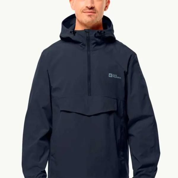 Ветровка для мужчин Jack Wolfskin Desert Wind Overhead M Демисезонная/ Темно-синий photo 3