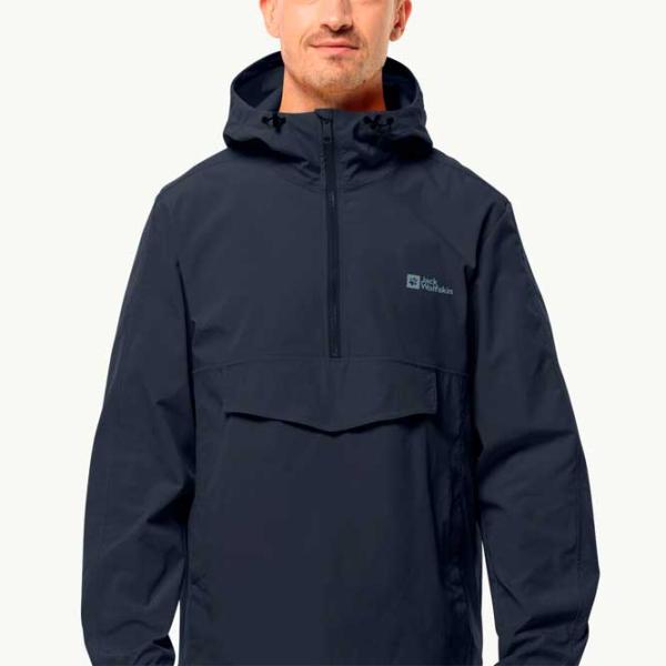 Ветровка для мужчин Jack Wolfskin Desert Wind Overhead M Демисезонная/ Темно-синий photo 3