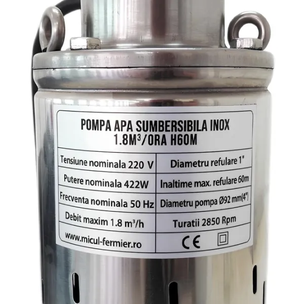 Pompa submersibilă Micul Fermier GF-1709-S001-G02 790 W 1800 l/ h photo 3