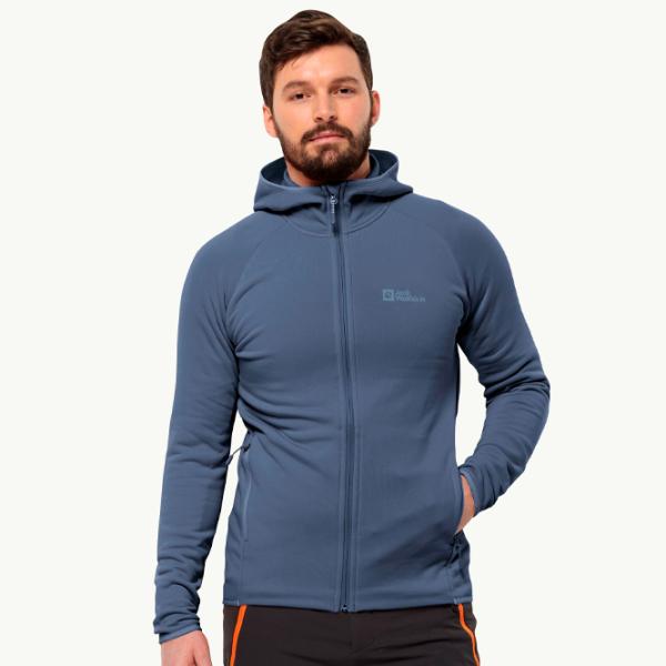 Hanorac pentru bărbați Jack Wolfskin Baiselberg Hooded Fz M Drept/ Navy photo 2
