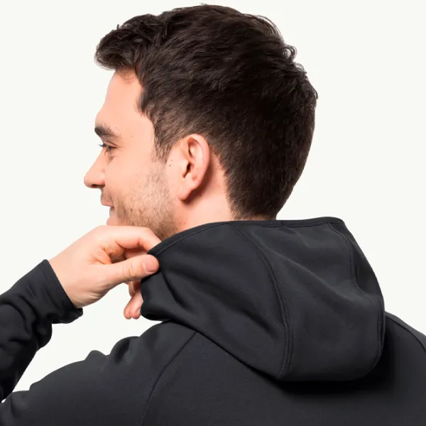 Hanorac pentru bărbați Jack Wolfskin Baiselberg Hooded Fz M Drept/ Black photo 5
