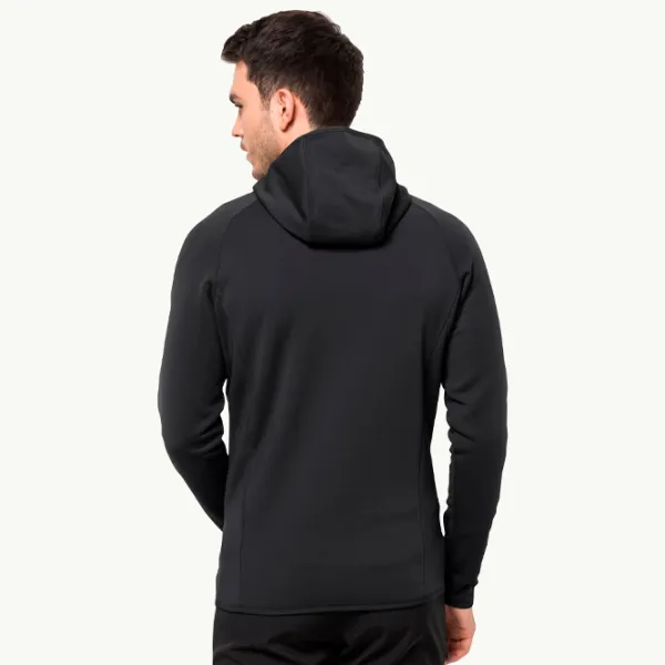 Толстовка для мужчин Jack Wolfskin Baiselberg Hooded Fz M Прямой/ Черный photo 3