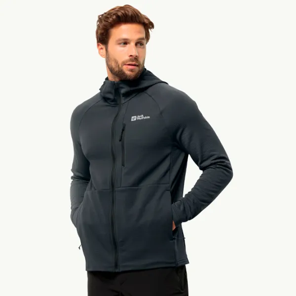 Hanorac pentru bărbați Jack Wolfskin Kolbenberg Hooded Fz M Drept/ Gray photo 3