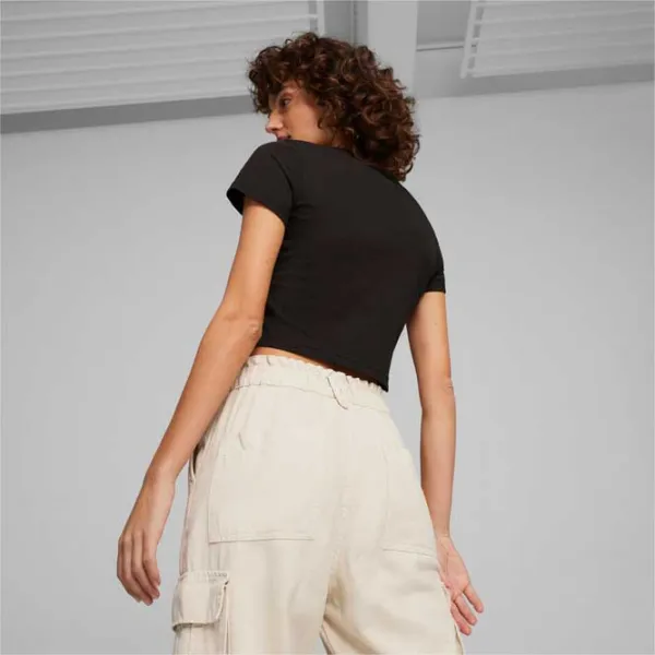 Tricou pentru femei Puma F1 Ess Cropped Logo Tee Wns 100% bumbac/ Black photo 4 Tricou pentru femei Puma F1 Ess Cropped Logo Tee Wns 100% bumbac/ Black photo 4