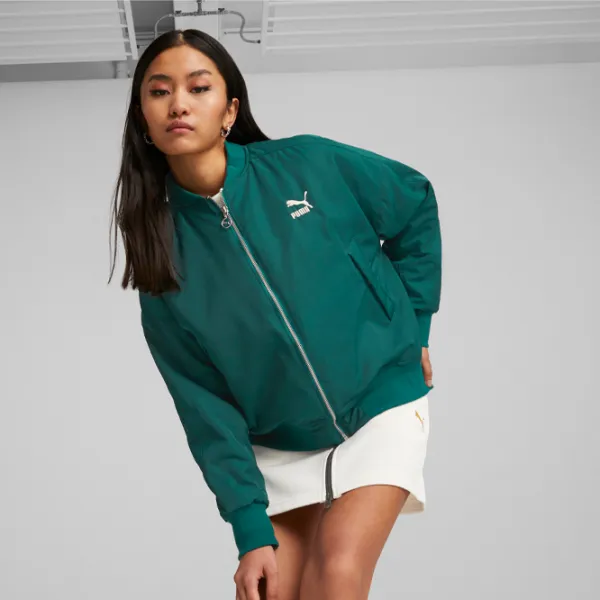 Куртка для женщин Puma T7 Shiny Bomber Jacket XS/ Зелёный photo 3