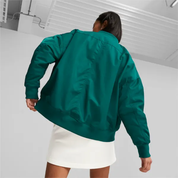 Куртка для женщин Puma T7 Shiny Bomber Jacket XS/ Зелёный photo 4