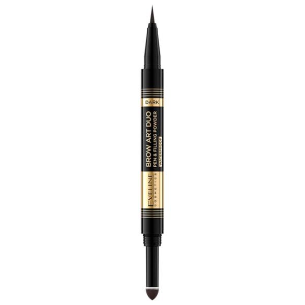 Маркер для бровей Eveline Cosmetics Brow Art Duo Тёмно-коричневый photo 3 Маркер для бровей Eveline Cosmetics Brow Art Duo Тёмно-коричневый photo 3