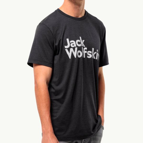 Футболка для мужчин Jack Wolfskin Brand T M 100% полиэстер/ Черный photo 2
