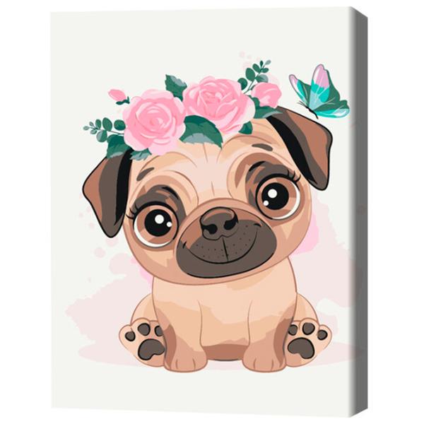 Картина по номерам BrushMe Милый мопс 40 x 30 cm/ Вертикальная photo 3