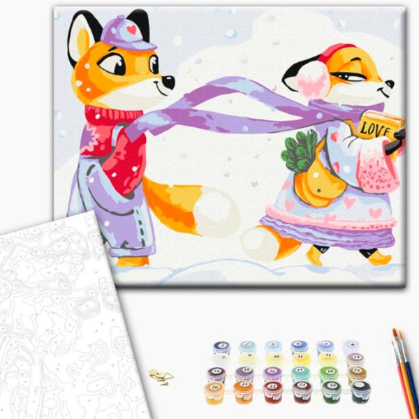 Pictură pe numere BrushMe Dragoste cu părul roșcat 40 x 30 cm/ Orizontală photo 2