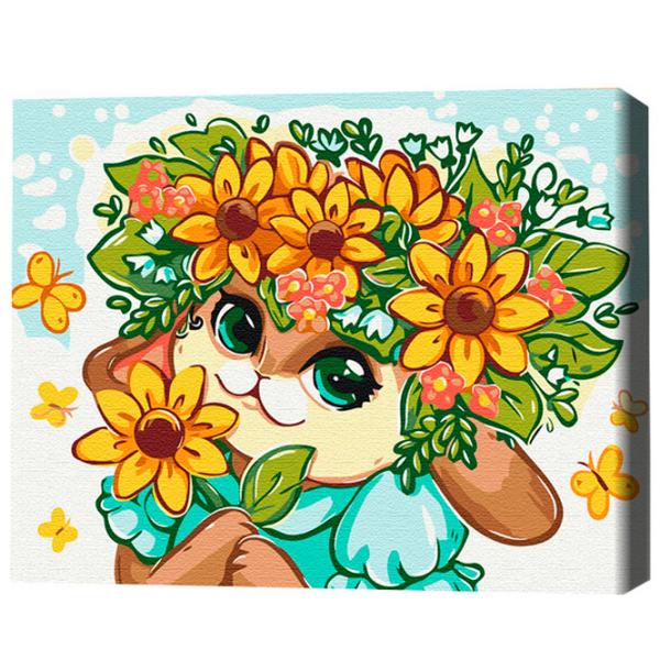 Картина по номерам BrushMe Цветочный зайчик 40 x 30 cm/ Горизонтальная photo 3