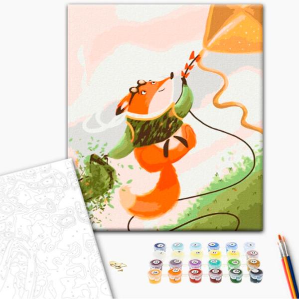 Pictură pe numere BrushMe Zbor cu zmeul 40 x 30 cm/ Verticală photo 2