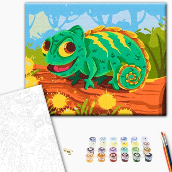 Pictură pe numere BrushMe Cameleon 40 x 30 cm/ Orizontală photo 2