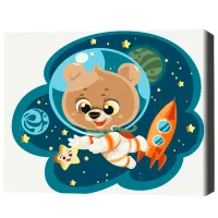 Картина по номерам BrushMe Космический медвежонок 40 x 30 cm/ Горизонтальная photo 3