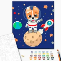 Pictură pe numere BrushMe Corgi în spațiu 40 x 30 cm/ Verticală photo 2