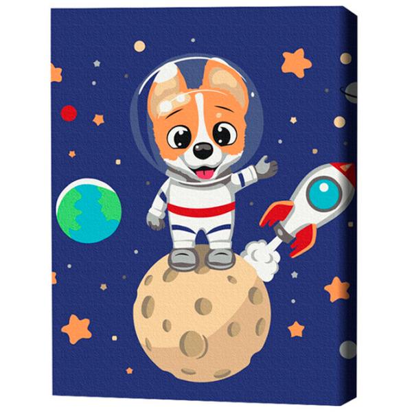 Pictură pe numere BrushMe Corgi în spațiu 40 x 30 cm/ Verticală photo 3