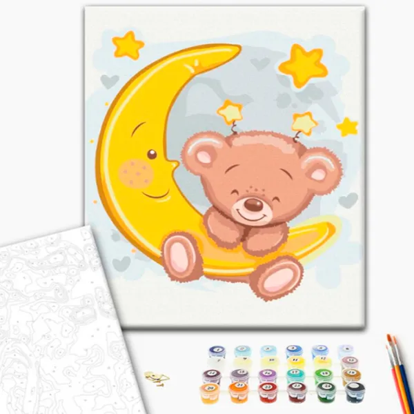 Картина по номерам BrushMe Мишка на луне 40 x 30 cm/ Вертикальная photo 2 Картина по номерам BrushMe Мишка на луне 40 x 30 cm/ Вертикальная photo 2