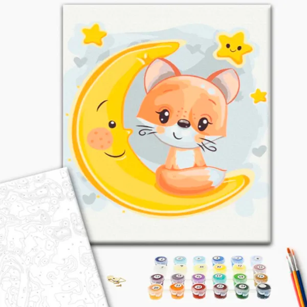 Картина по номерам BrushMe Лисичка на луне 40 x 30 cm/ Вертикальная photo 2 Картина по номерам BrushMe Лисичка на луне 40 x 30 cm/ Вертикальная photo 2