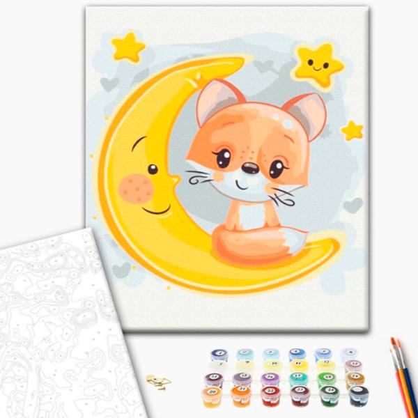 Картина по номерам BrushMe Лисичка на луне 40 x 30 cm/ Вертикальная photo 2 Картина по номерам BrushMe Лисичка на луне 40 x 30 cm/ Вертикальная photo 2