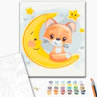 Картина по номерам BrushMe Лисичка на луне 40 x 30 cm/ Вертикальная photo 2