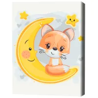 Картина по номерам BrushMe Лисичка на луне 40 x 30 cm/ Вертикальная photo 3