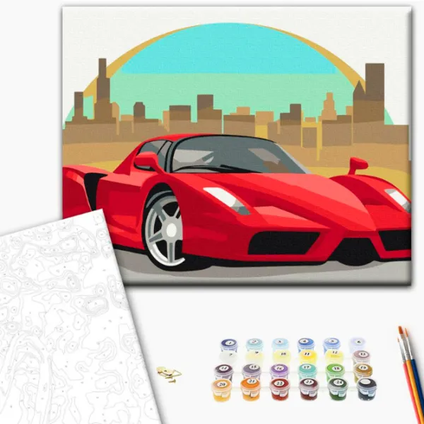 Картина по номерам BrushMe Красная машина 40 x 30 cm/ Горизонтальная photo 2