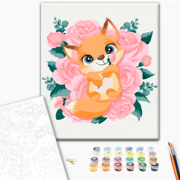 Картина по номерам BrushMe Лисичка в цветах 40 x 30 cm/ Вертикальная photo 2