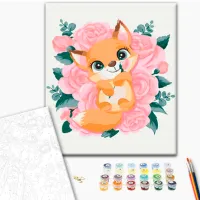 Картина по номерам BrushMe Лисичка в цветах 40 x 30 cm/ Вертикальная photo 2