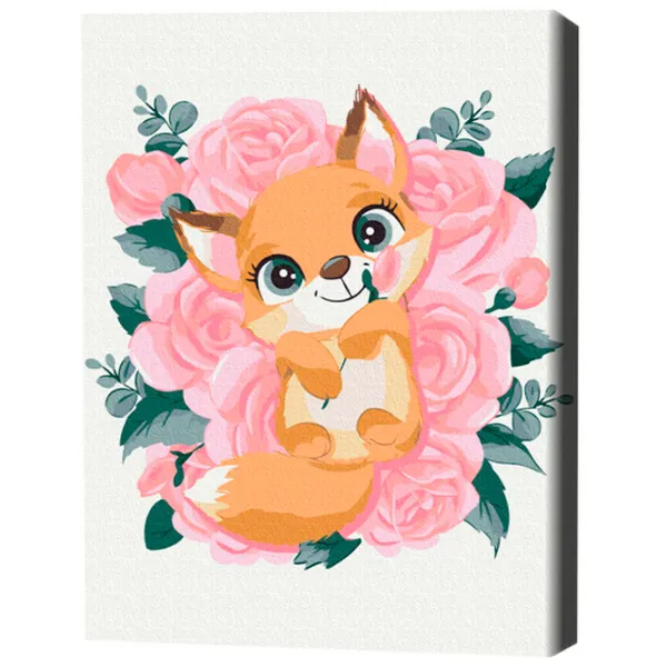 Картина по номерам BrushMe Лисичка в цветах 40 x 30 cm/ Вертикальная photo 3