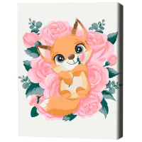 Картина по номерам BrushMe Лисичка в цветах 40 x 30 cm/ Вертикальная photo 3